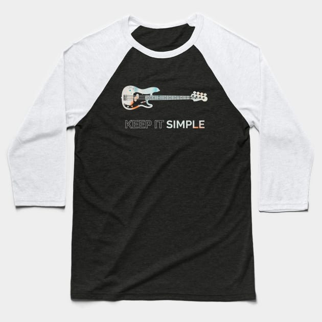 Keep It Simple P-Style Bass Guitar Texture Baseball T-Shirt by nightsworthy